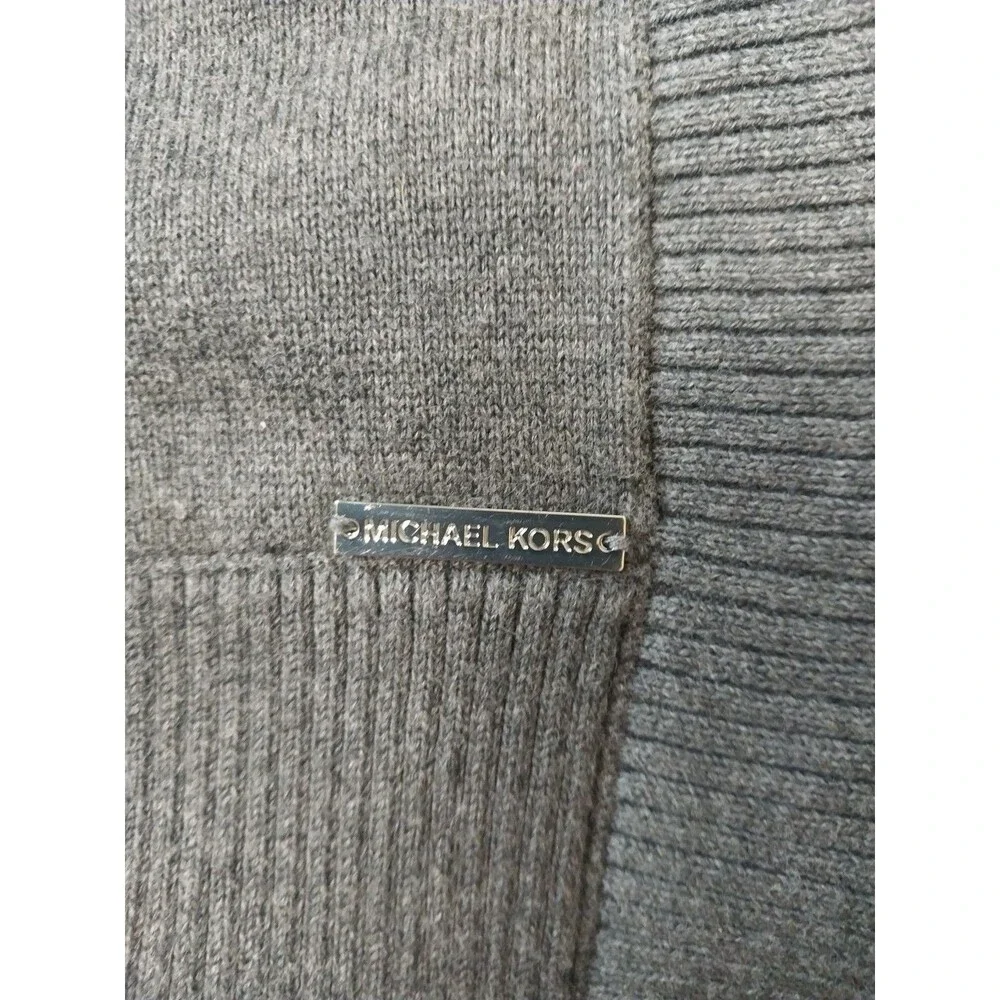 Michael Kors Gray/Navy Cotton Pullover Sweater Women's Sm. Crew Long Sleeve